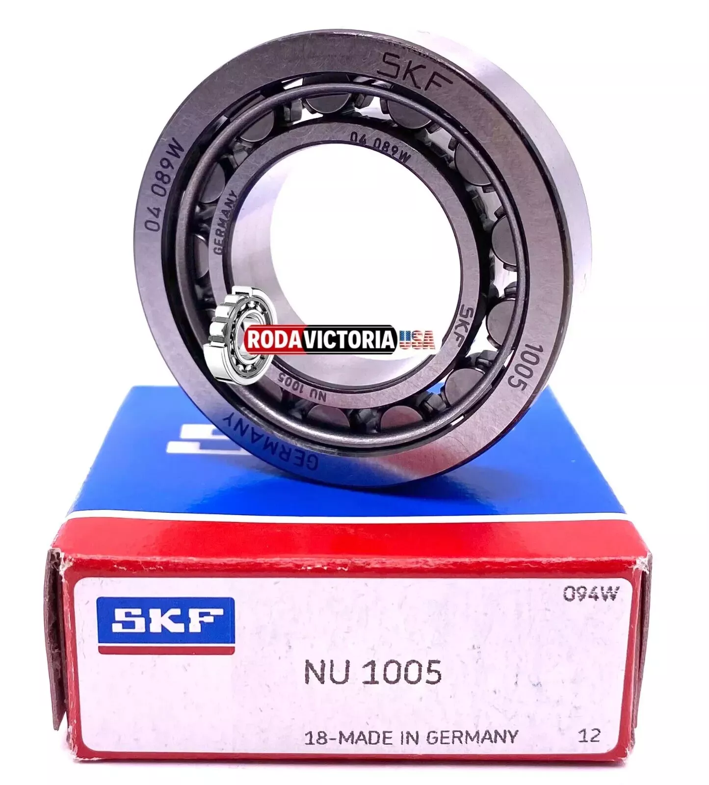 SKF NU 1005 Cylindrical Roller Bearing - 25mm Bore, 47mm OD, 12mm Width, Steel Cage