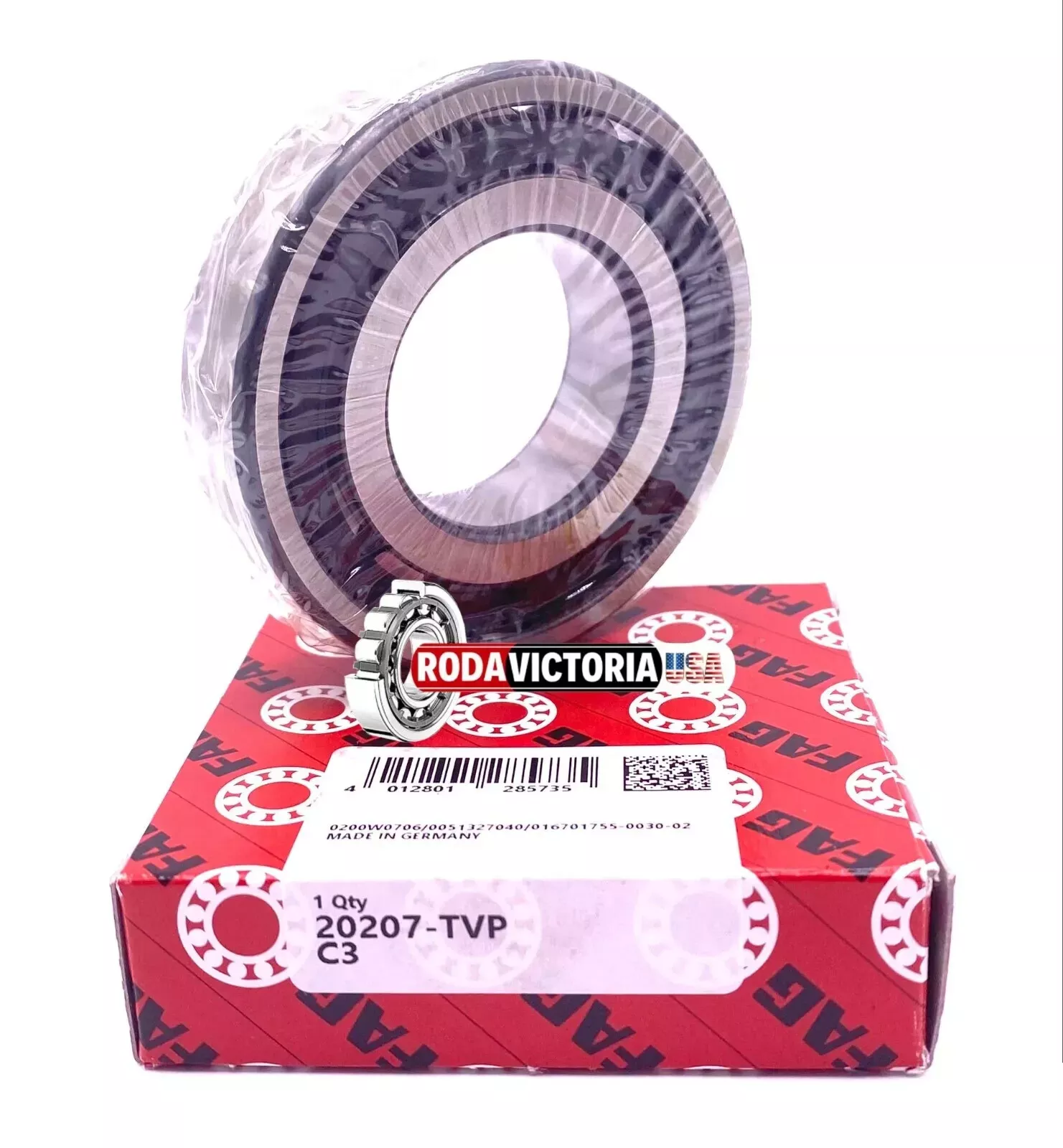 FAG Germany 20207 TVP C3 Barrel Roller Bearing 35x72x17 mm - Image 3
