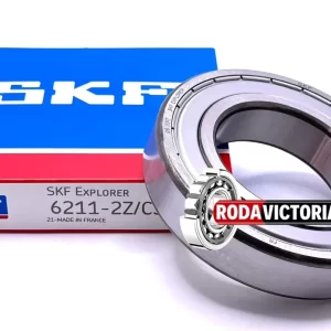 SKF 6211 ZZ C3 Deep Groove Ball Bearing, Metal Shielded 55x100x21 mm