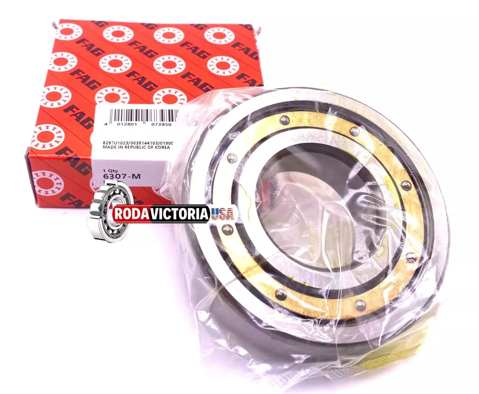 FAG 6307 M C3 DEEP GROOVE BALL BEARING, BRASS CAGE 35x80x21mm