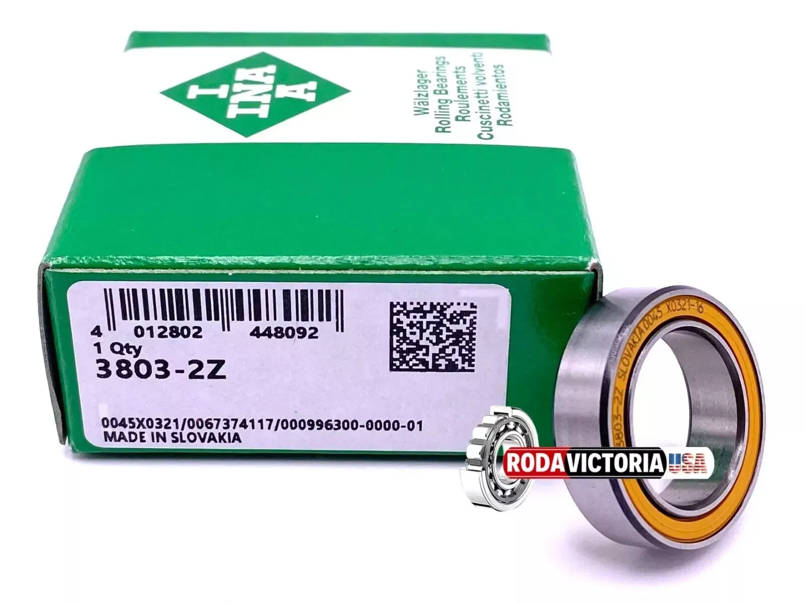 INA 3803 ZZ Angular Contact Ball Bearing, Double row 3803 2Z 17x26x7 mm