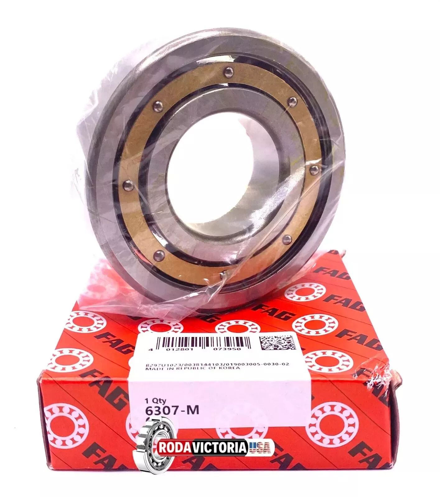 FAG 6307 M C3 DEEP GROOVE BALL BEARING, BRASS CAGE 35x80x21mm - Image 4