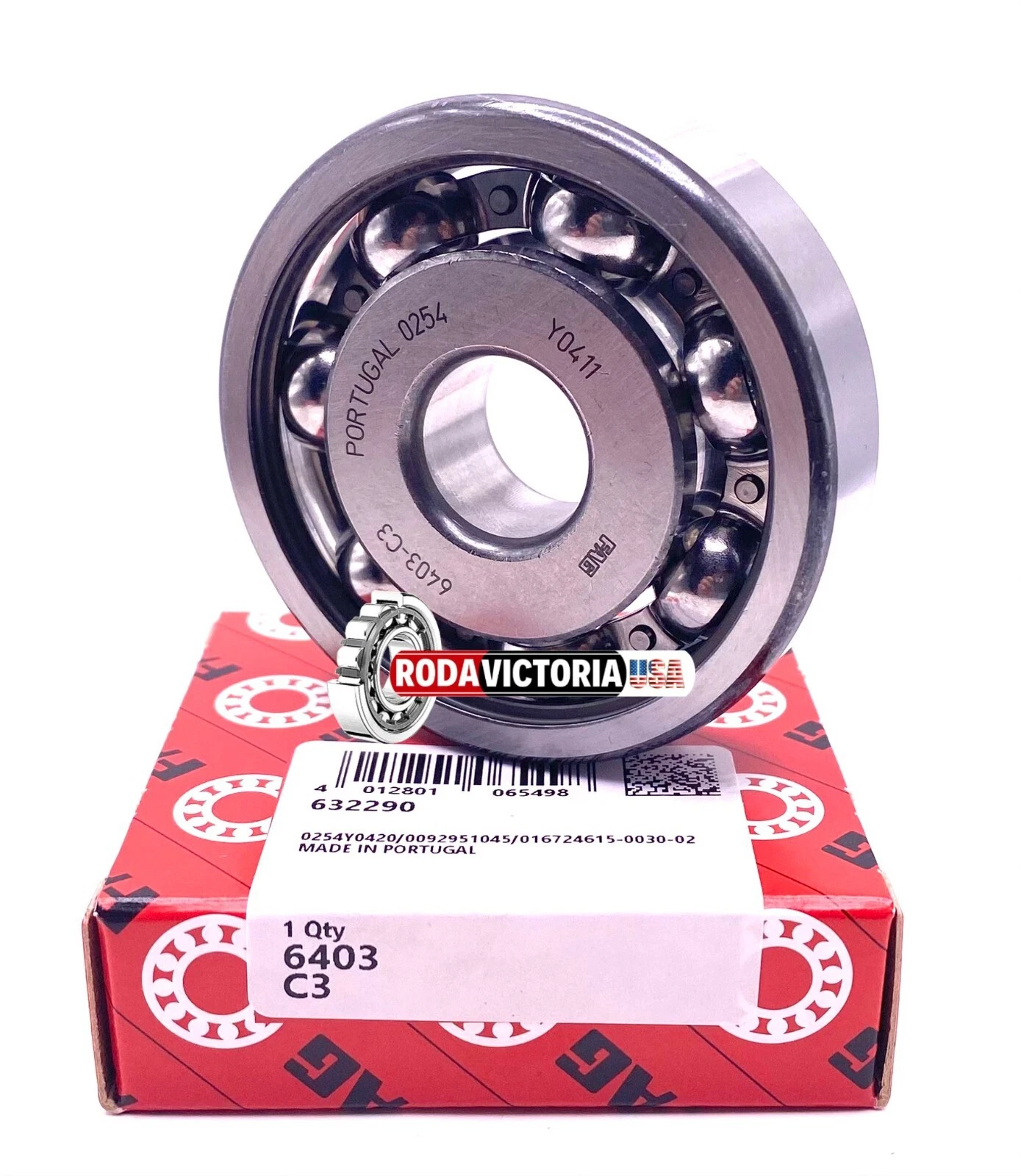 FAG 6403 C3 Deep Groove Radial Bearing, Open, No Seals 17x62x17 mm - Image 2