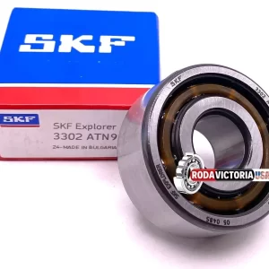 SKF 3302 ATN9 Angular Contact Ball Bearing. Open, No Seals 15x42x19 mm