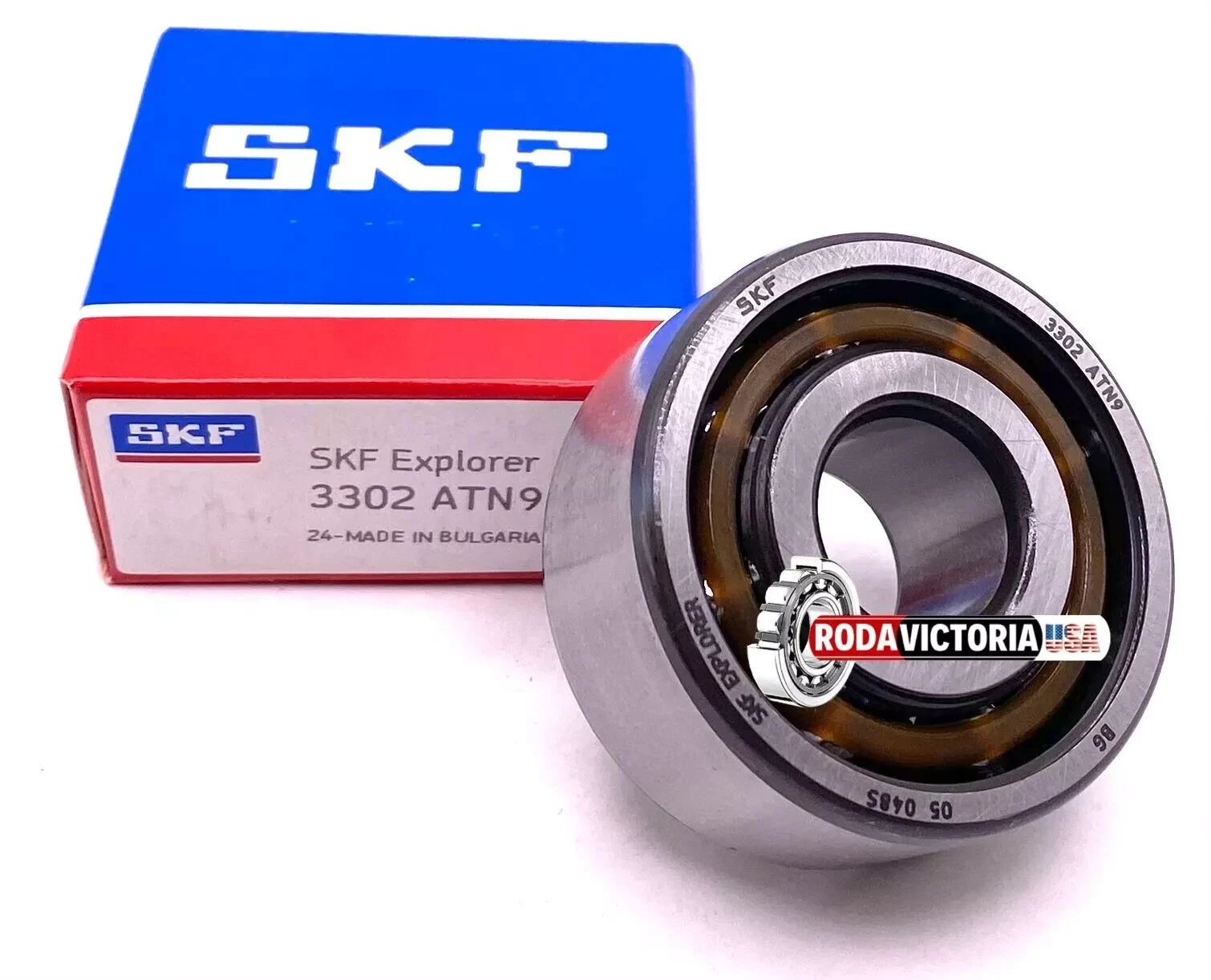 SKF 3302 ATN9 Angular Contact Ball Bearing. Open, No Seals 15x42x19 mm
