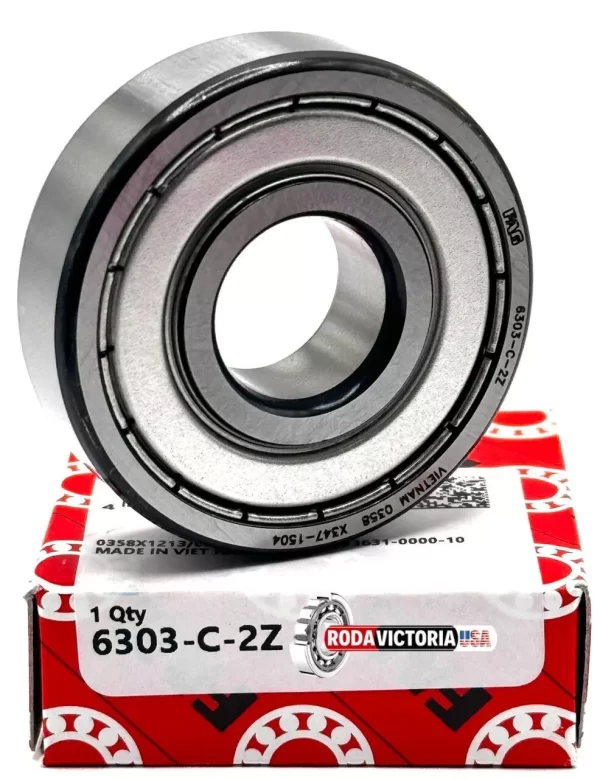 FAG 6303 ZZ Deep Groove Ball Bearing, Metal Shielded 17x47x14 mm - Image 2