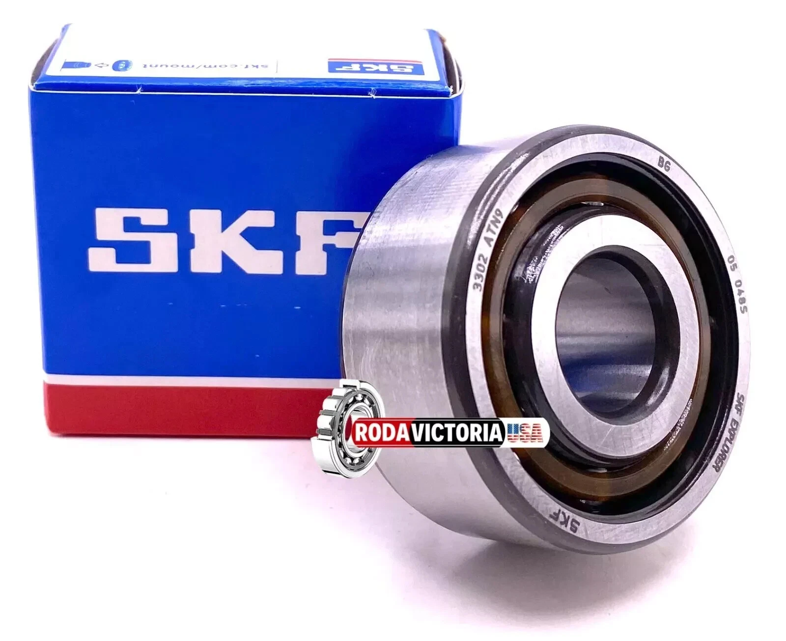 SKF 3302 ATN9 Angular Contact Ball Bearing. Open, No Seals 15x42x19 mm - Image 3