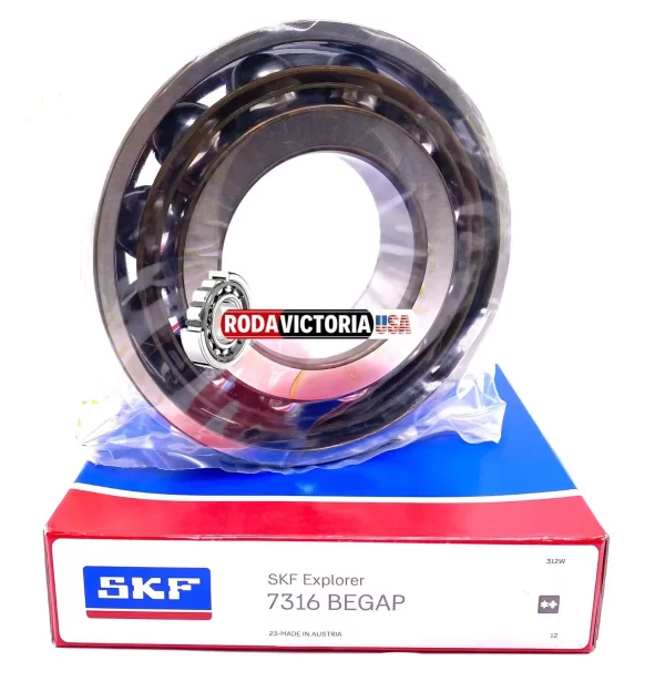 SKF 7316 BEGAP Angular Contact Ball Bearing, Brass Cage 80x170x39 mm - Image 3