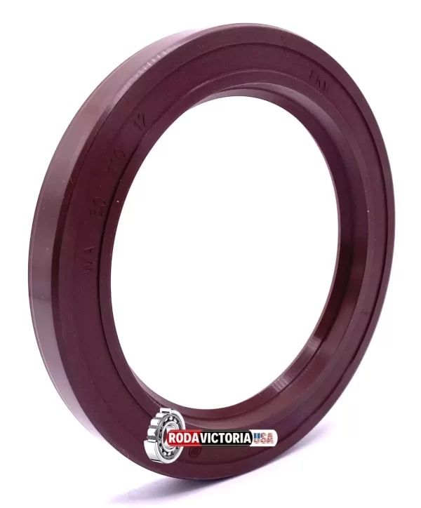 DICHTOMATIK 40x68x10 mm Perbunan Metric Oil Seal Double Lip with Spring - Image 2