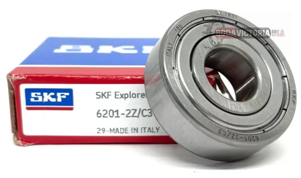 SKF 6201 ZZ C3/GJN Deep Groove Ball Bearing, Metal Shielded 12x32x10 mm