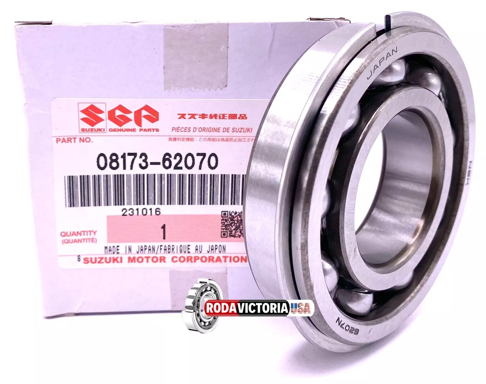 Suzuki Ball Bearing 08173-62070 with Snap Ring NSK 6207 NR 35x72x17 mm - Image 4