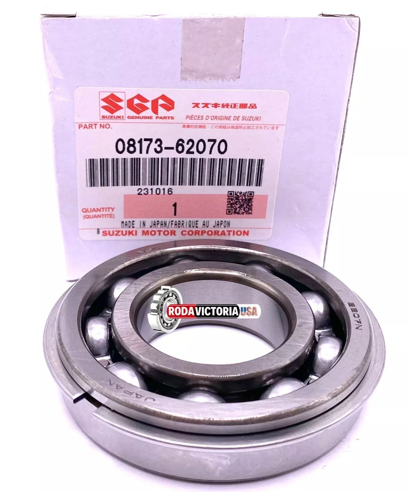 Suzuki Ball Bearing 08173-62070 with Snap Ring NSK 6207 NR 35x72x17 mm - Image 3