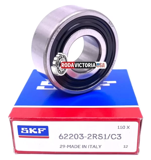 SKF 62203 2RS1 C3 Deep Groove Ball Bearing, Rubber Sealed 17x40x16 mm