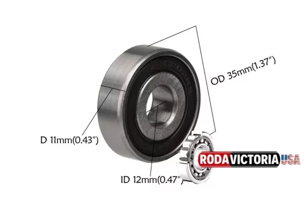 FBJ 6202 / 12 2RS BALL BEARING, RUBBER SEALED SPECIAL BORE 12mm 12x35x11 mm - Image 5