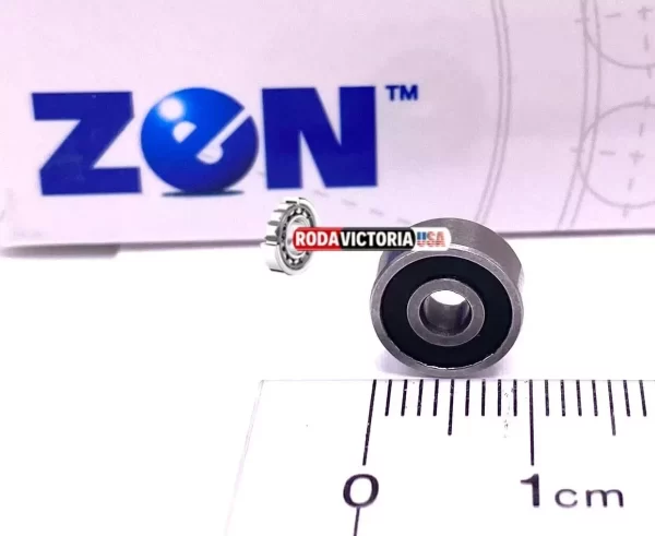 ZEN S693 2RS Miniature Ball Bearing, Stainless Steel, Rubber Sealed 3x8x4 mm - Image 3