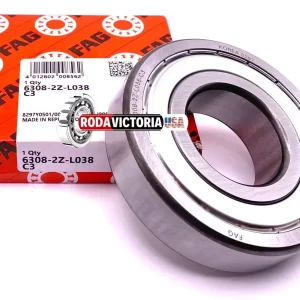 FAG 6308 ZZ L038 C3 Deep Groove Ball Bearing, Metal Shielded 40x90x23 mm