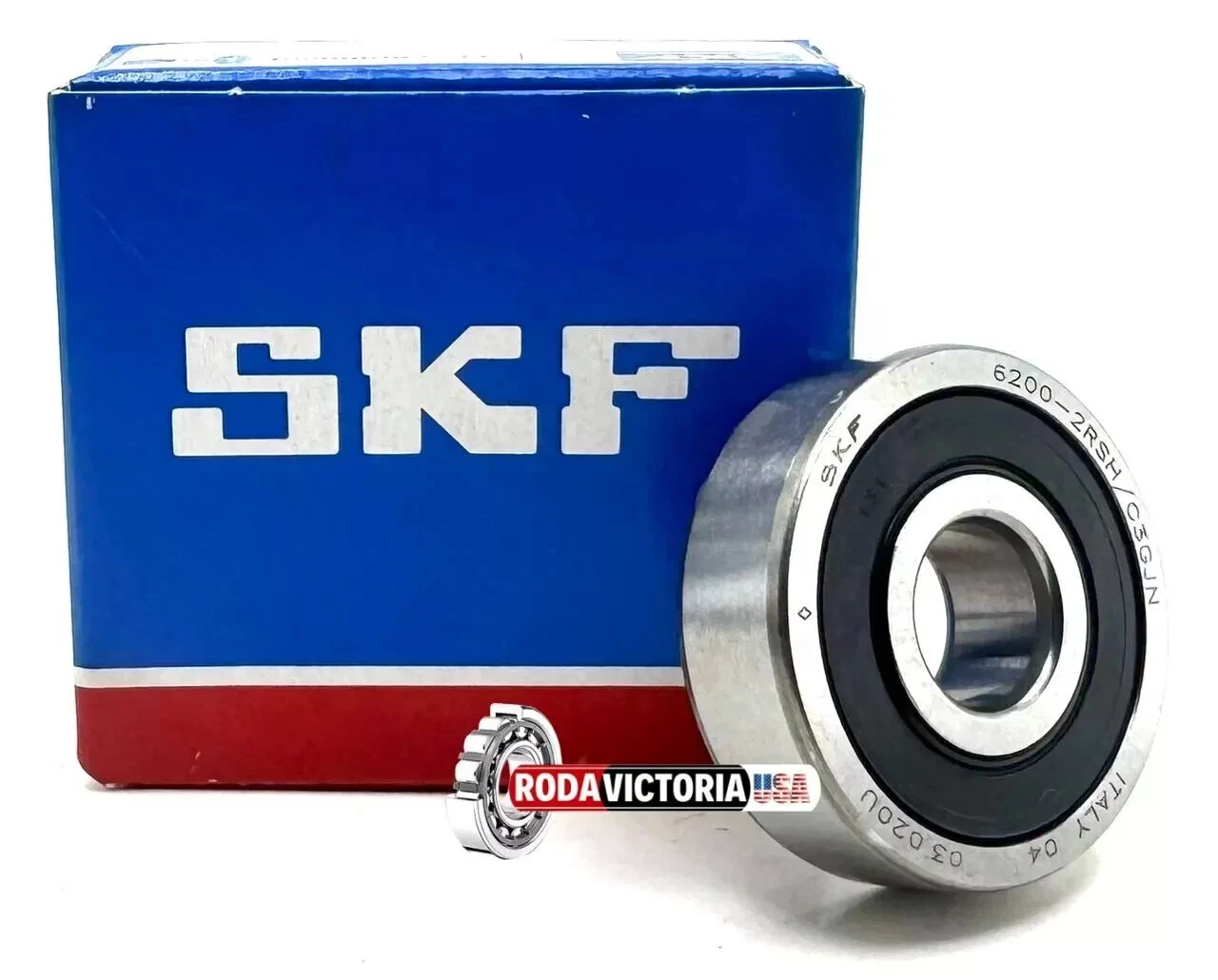 SKF 6200 2RSH C3 GJN Deep Groove Ball Bearing, Rubber Sealed 10x30x9 mm