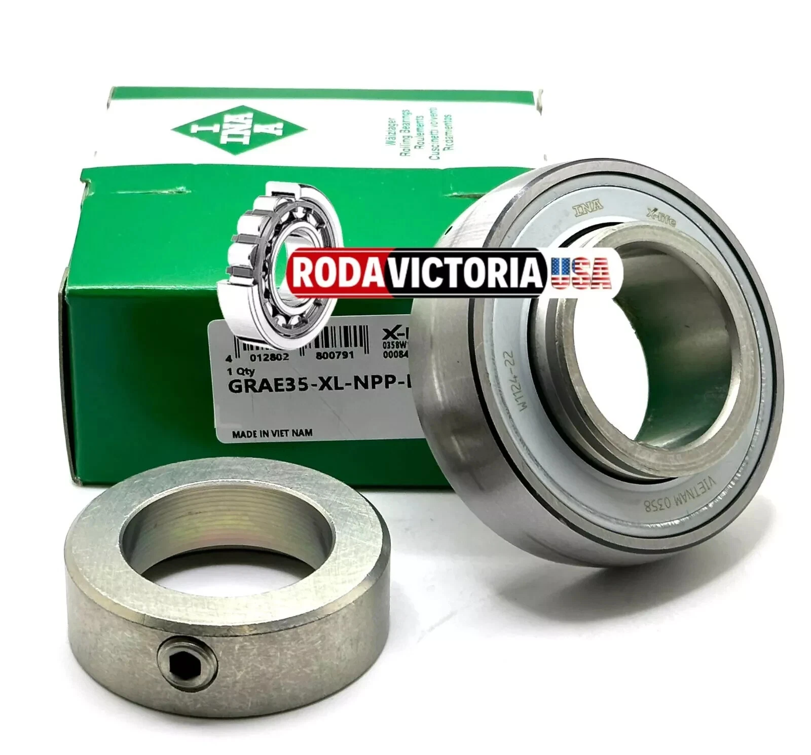 INA GRAE35 NPPB B FA107 Insert Ball Bearing + Locking Collar YET207 35x72x39 mm - Image 4