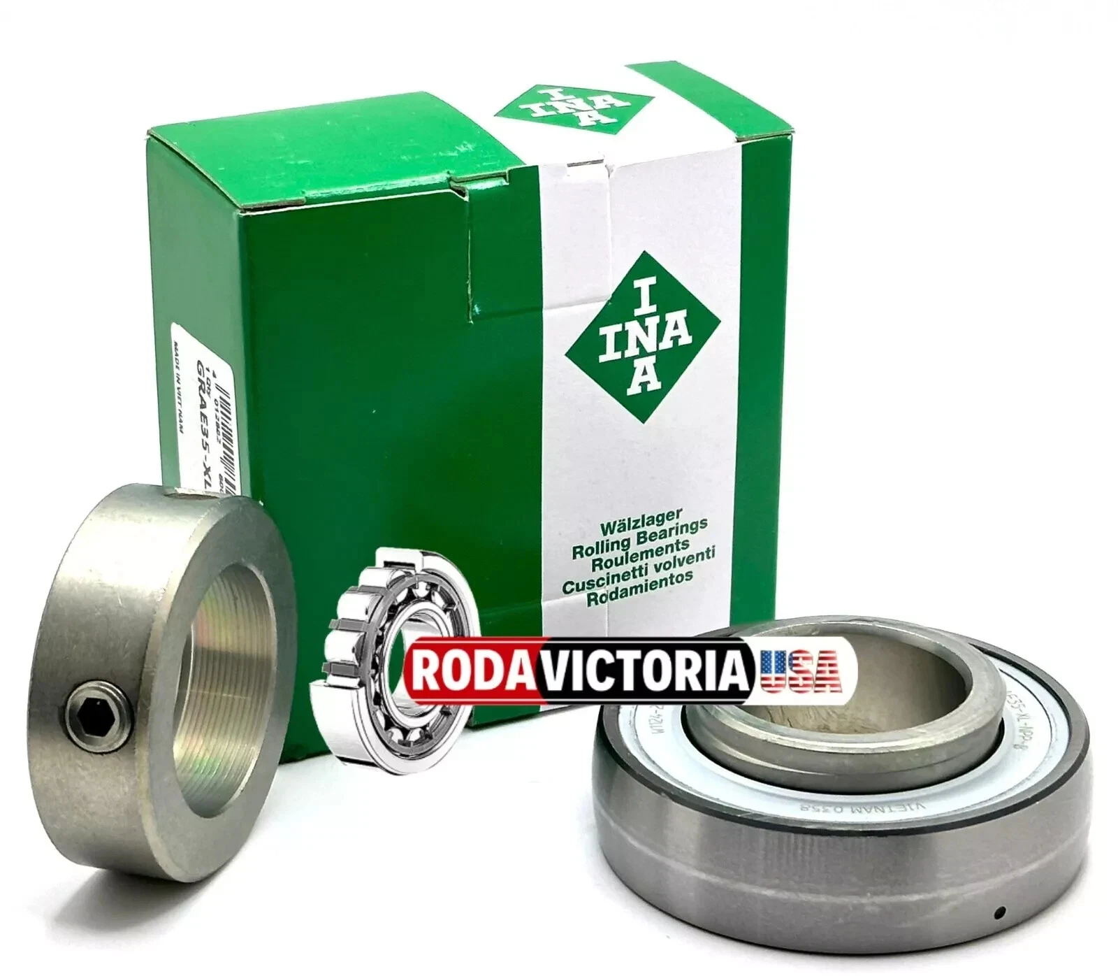 INA GRAE35 NPPB B FA107 Insert Ball Bearing + Locking Collar YET207 35x72x39 mm - Image 3