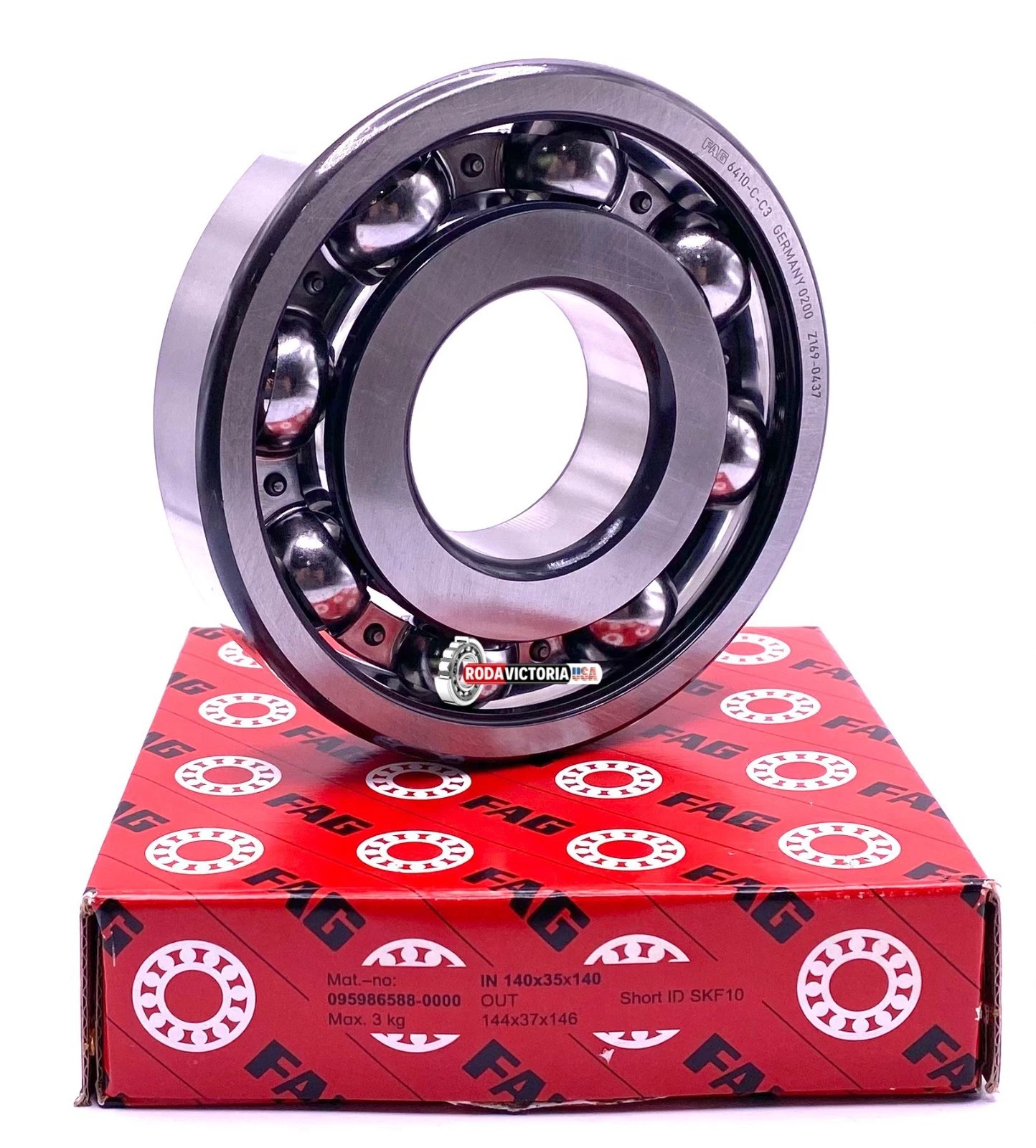 FAG 6410 Deep Groova Ball Bearing, Open Type, No Seals 50x130x31 mm - Image 3